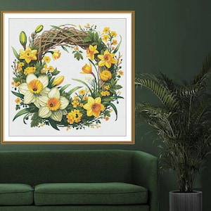 Counted Cross Stitch Kit A wreath of fragrant flowers DIY Cross Stitch set Hand Embroidery KiT Unprinted canvas threads nedlework craft Aida