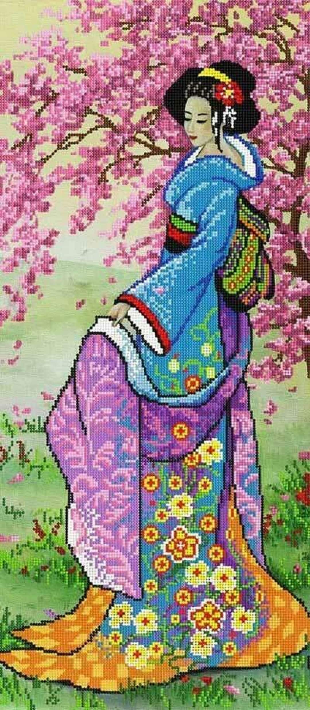 Bead Needlepoint Kit, Bead Cross Stitch, Large Embroidery Kit Asia