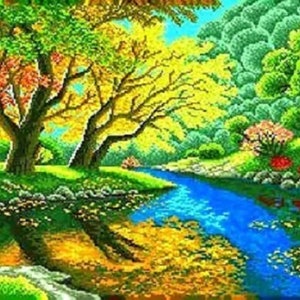 BIG picture DIY Bead Embroidery Kit Needlepoint Beading  beadwork landscape spring river beadwork embroidery set for embroidery beaded