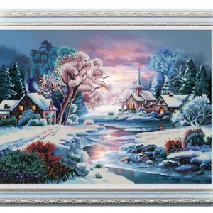 BIG picture DIY Bead Embroidery Kit Needlepoint Beading  beadwork Winter embroidery kit big size full beaded cross stitch beaded embroidery