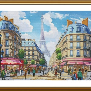 Counted Cross Stitch Kit Streets of Paris DIY Cross Stitch Kit Hand Embroidery KiT Unprinted canvas set