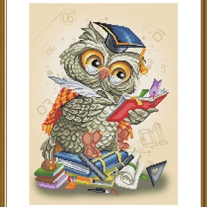 Counted Cross Stitch Kit WISE OWL DIY Cross Stitch Kit Hand Embroidery KiT Unprinted canvas set