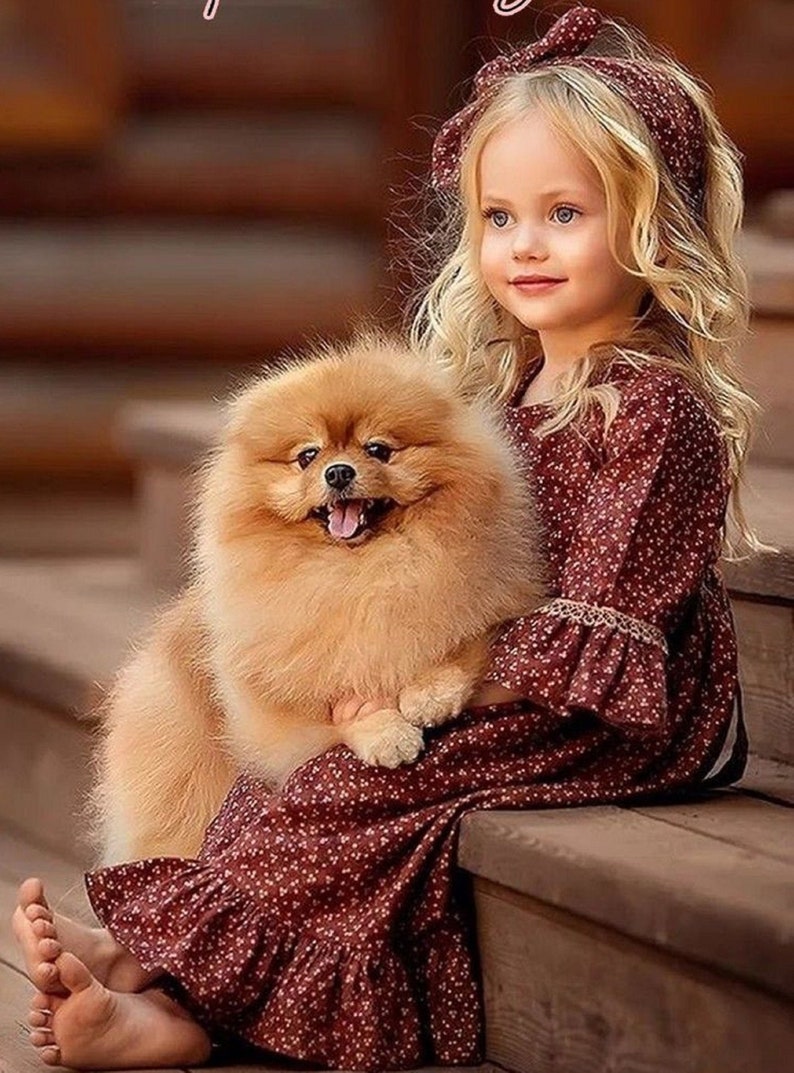 girl dog bead stamped embroidery pattern Needlepoint Beading beadwork puppy Bead Embroidery Kit baby DIY picture beads cross stitch