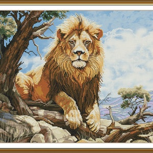 Counted Cross Stitch Kit DIY needlepoint thread Kit royal lion Background Cross Stitch Kit