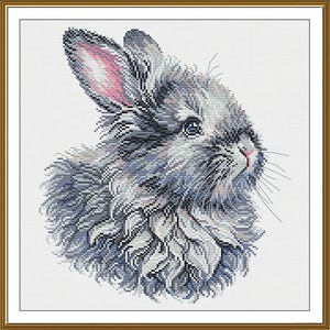 Counted Cross Stitch fabric Kit Gray rabbit DIY Cross Stitch set Hand Embroidery KiT Unprinted canvas threads nedlework craft Aida 16