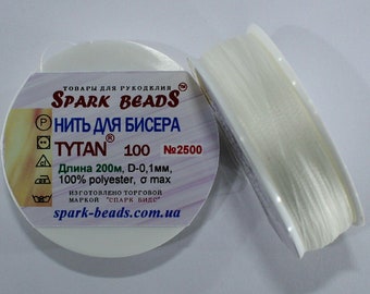 60 bobbins Beading Thread Tytan 100 white colors embroidery threads, Bead weaving, Jewelry Supplies, polyester beading thread 12000 Meters