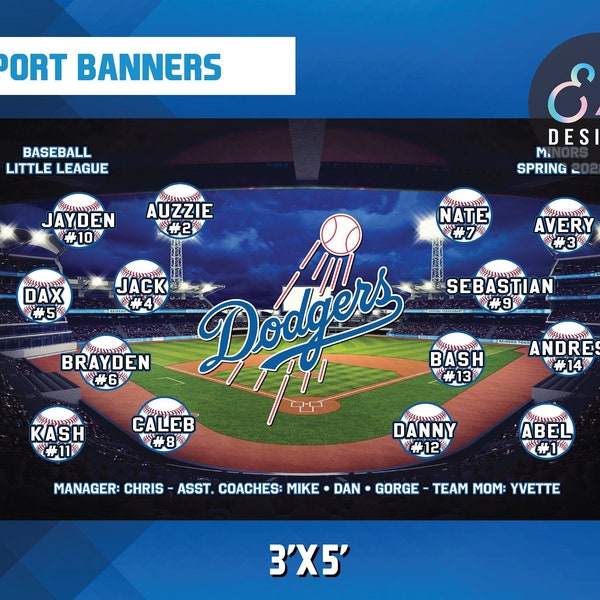 BASEBALL SPORTS BANNER, 13oz Vinyl outdoor banner.  Custom banner.