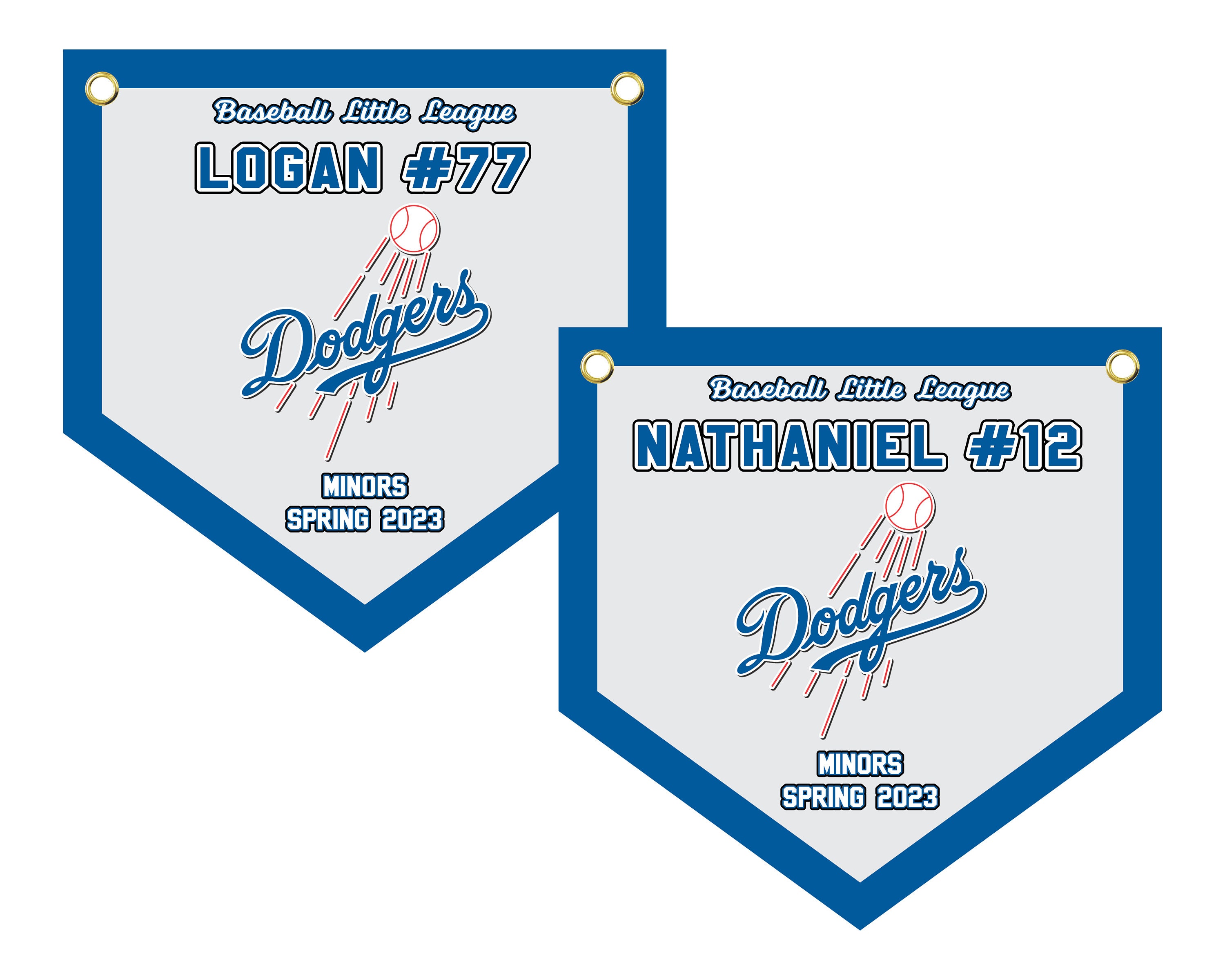 HOME PLATE PENNANTS Team Banners 13oz Scrim Vinyl With 