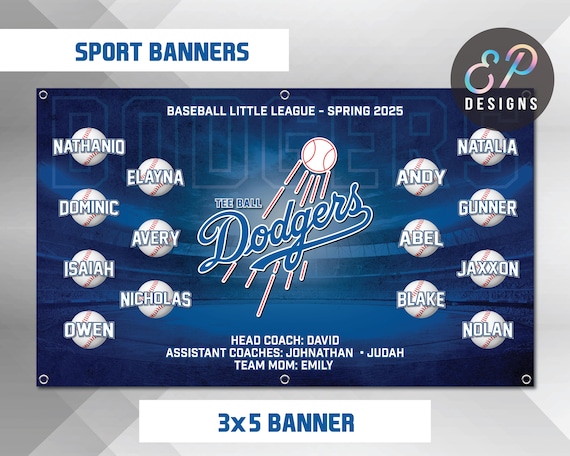 Custom Baseball Team Banner, 13oz Vinyl Outdoor Sport Banner