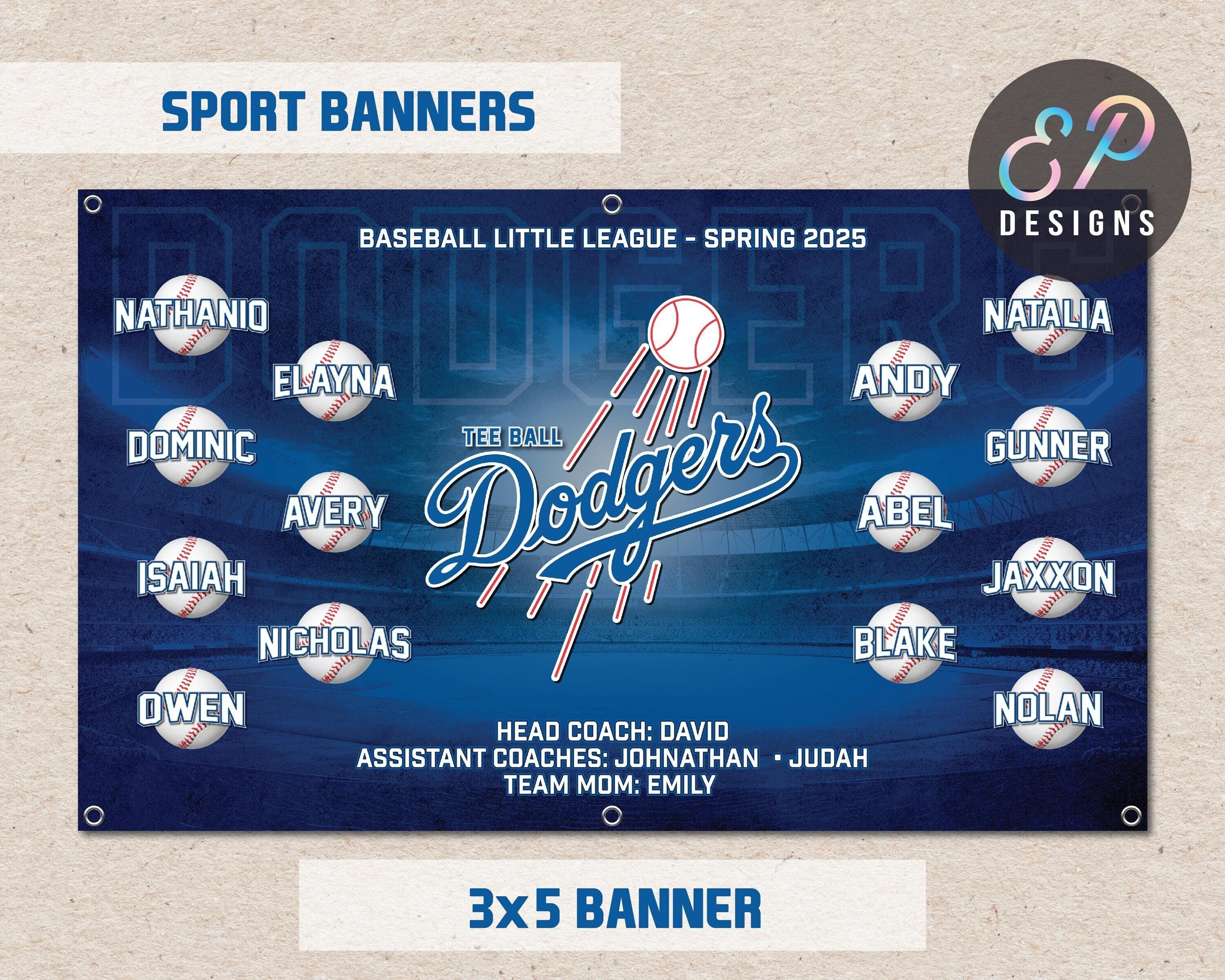 Custom Baseball Team Banner, 13oz Vinyl Outdoor Sport Banner - Etsy