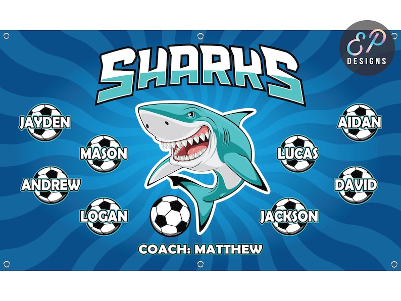 Custom Soccer Team Banner, 13oz Vinyl, Outdoor Sports image 2