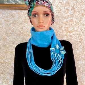 Nuno felted scarf, Wool scarf, Felt snood, Felted collar, Infinity scarf, Woolen scarf, Woolen collar, Felted snood, Handmade wool scarf