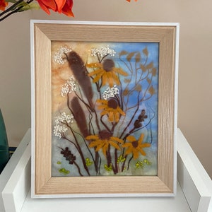 Wool Picture &quot;Wild flowers&quot;, Wool Painting, Wall decor, Home decor, Wool art, Wall hangings
