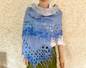 Nuno Felted Scarf: Handmade Wool Silk Wrap