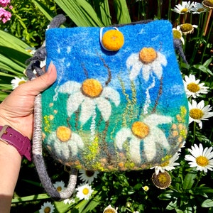 Felted small bag, Wool bag, Wool crossbody bag, Handmade wool messenger bag, Woolen purse, Felt messenger, Felt shoulder bag