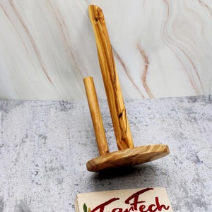Handmade Olive Wood Paper Towel Holder – Kitchen Roll Stand – Rustic Kitchen Decor – Natural Wood Kitchen Accessory