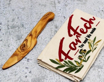 Handmade Olive Wood Butter Knife 20 cm | Wooden Knife for Butter & Spreads | Natural Kitchen Utensil | Eco-Friendly Gift