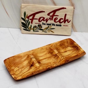 3-Compartment Olive Wood Serving Tray – Handmade Snack Plate, Antipasti Dish, Nut Bowl, Rustic Natural Wood Kitchen Gift