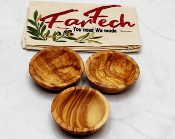 Mini cuenco de madera de olivo Ø 7,5–8 cm | Hecho a mano | Cuenco pequeño de madera | Cuenco decorativo | Cuenco para especias | Cuenco de madera natural