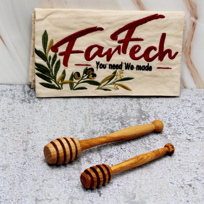 Handmade Lacquered Wooden Honey Serving Spoon