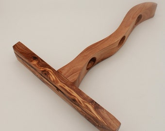 Bottle holder for 3 bottles made of olive wood / height 38 cm, handmade