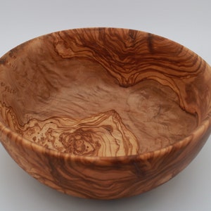 Handmade large wooden bowl made of olive wood, diameter selectable, Handmade Ø29 cm
