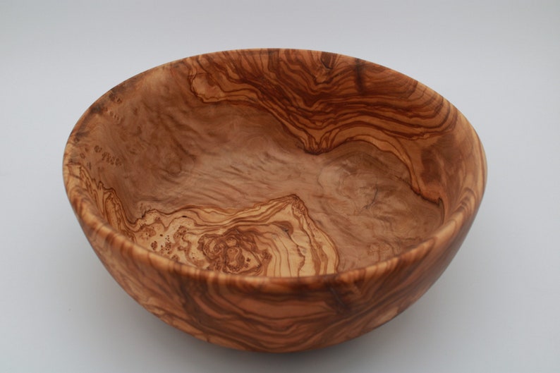 Handmade large wooden bowl made of olive wood, diameter selectable, Handmade Ø29 cm