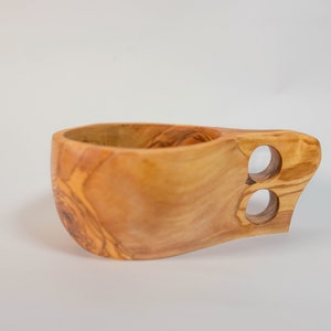 KUKSA Drinking vessel cup with olive wood handle image 1