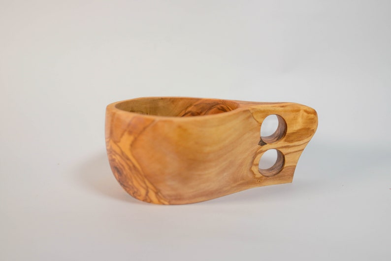 KUKSA Drinking vessel cup with olive wood handle image 1