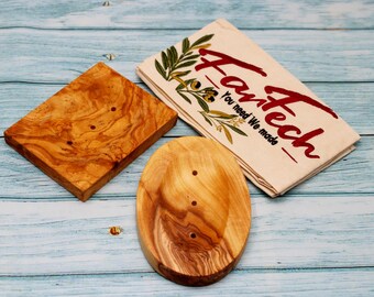 Handmade Olive Wood Soap Dish – Natural Soap Holder – Choose Your Shape – Rustic Bathroom Decor – Unique Gift – Eco-Friendly
