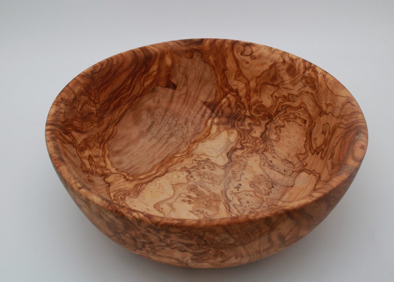 Handmade large wooden bowl made of olive wood, diameter selectable, Handmade image 7