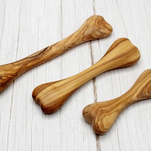 Olive Wood Dog Chew Toy – Natural Bone Shape – Handmade & Durable – Choose Size – Eco-Friendly Wooden Dog Toy – Safe  Long-Lasting