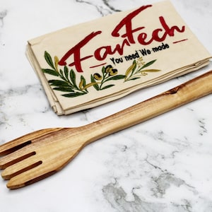 Handmade Olive Wood Fork 30 cm | Elegant Kitchen Utensil | Rustic Salad Fork | Sustainable Cooking Tool | Natural Wooden Fork