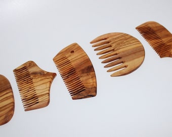 Comb with olive wood handle, hairdressing accessories, vegan, handmade gift