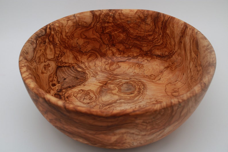 Handmade large wooden bowl made of olive wood, diameter selectable, Handmade Ø33 cm