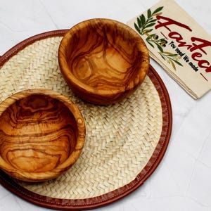 Cuenco de madera de olivo hecho a mano de 14 cm – Juego a elegir, cuenco de madera natural, decoración única, idea de regalo, accesorio de cocina