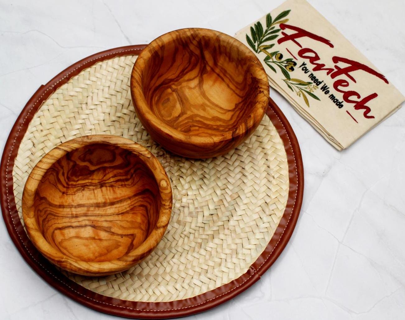 オリーブの木 ボウル 地平線の向こうを描く 約φ14cm