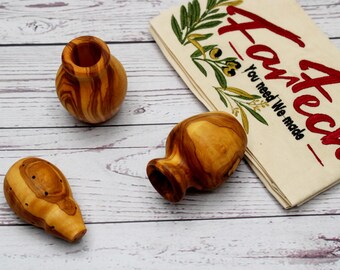 Toothpick Holder Olive Wood – Handmade, Natural & Unique – Rustic Wood Storage – Mediterranean Kitchen Decor