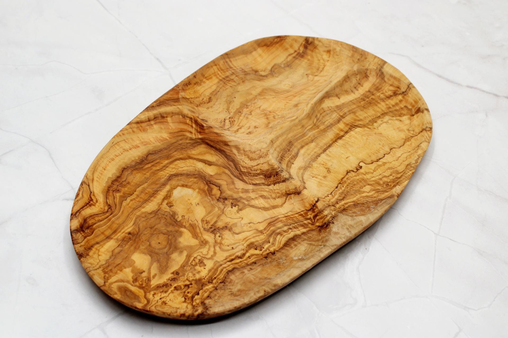 Ciotola In Legno D'Ulivo Artigianale 20,3 Cm - Fatta A Mano In Tunisia