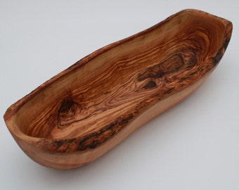 Rustic olive wood bread bowl, selectable length, made of olive wood, fruit bowl, handmade