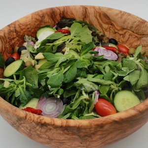 Handmade large wooden bowl made of olive wood, diameter selectable, Handmade image 3