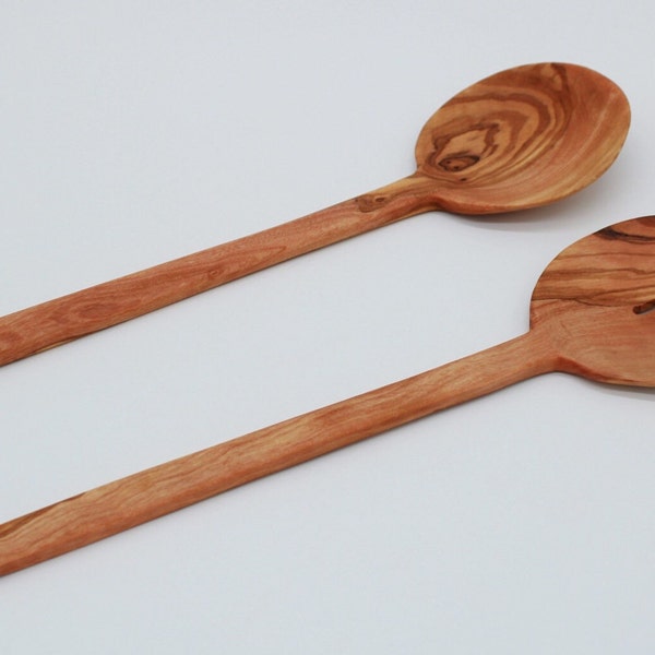 2er Set Salatbesteck aus Olivenholz / ca.27 cm, Salatlöffel, handgemacht