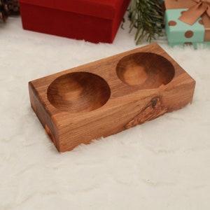 Rectangular Olive Wood Box – 15 cm, 2 Compartments, Handmade Storage, Spice Box, Natural Wood Tray, Kitchen & Bathroom Organizer