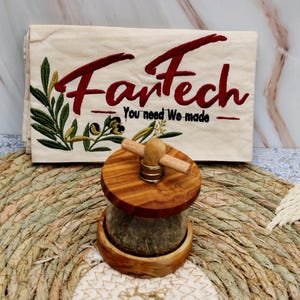 Exclusive Olive Wood Herb Grinder 7.5 cm | Natural Pepper Mill | Handmade & Unique | Perfect Gift for Cooking Lovers