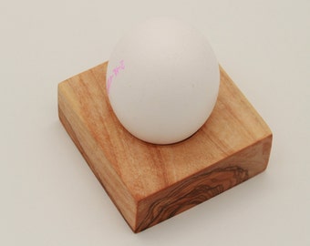 Handcrafted egg holder and napkin ring Troué made of olive wood | Handmade