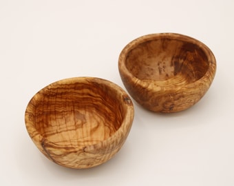 Bol en bois 14 cm, set de sélection, en bois d'olivier, fait main