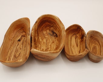 Bol oblong en bois, longueur sélectionnable, en bois d'olivier, fait main
