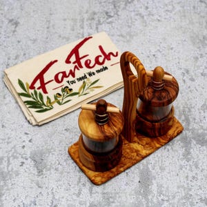 Exclusive 3-Piece Salt, Herb & Pepper Mill Set | Handcrafted Olive Wood | Natural Spice Grinders | Perfect Gift for Food Lovers