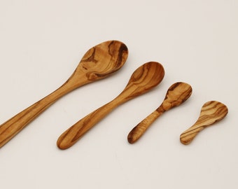 Tablespoon, selectable length, made of olive wood, handmade