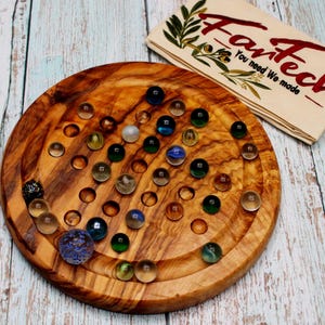 Handcrafted Wooden Solitaire Game | No Marbles | Unique Gift for Board Game Lovers | Christmas Gift Idea | Rustic Wood Game Decor